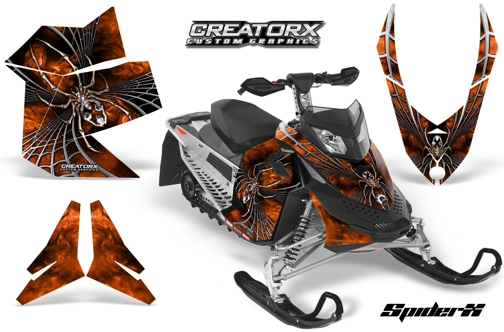 Skidoo REV XP Graphics Kit SpiderX Orange